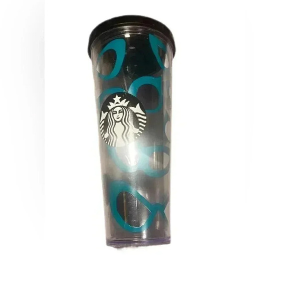 Starbucks collector MIRRORED CAT EYE SUNGLASSES Teal Venti cold tumbler - Picture 2 of 2